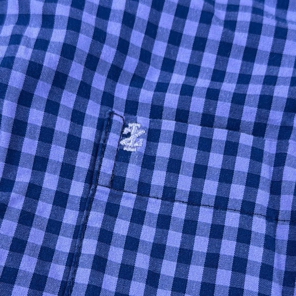 IZOD Men’s Blue and Purple Checkered Long Sleeve Plaid Button Down Shirt - Picture 5 of 8